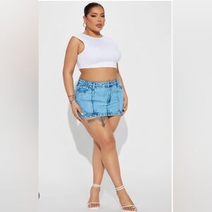 NWT 🔥 Fashion Nova Pop Of Color Mineral Washed Mini Skirt Women's Size 2X
